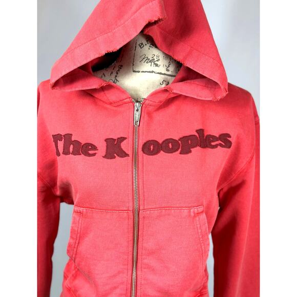 The Kooples Text-Appliqué Zip-Through Cotton-Jersey Hoodie 4 - Picture 8 of 16